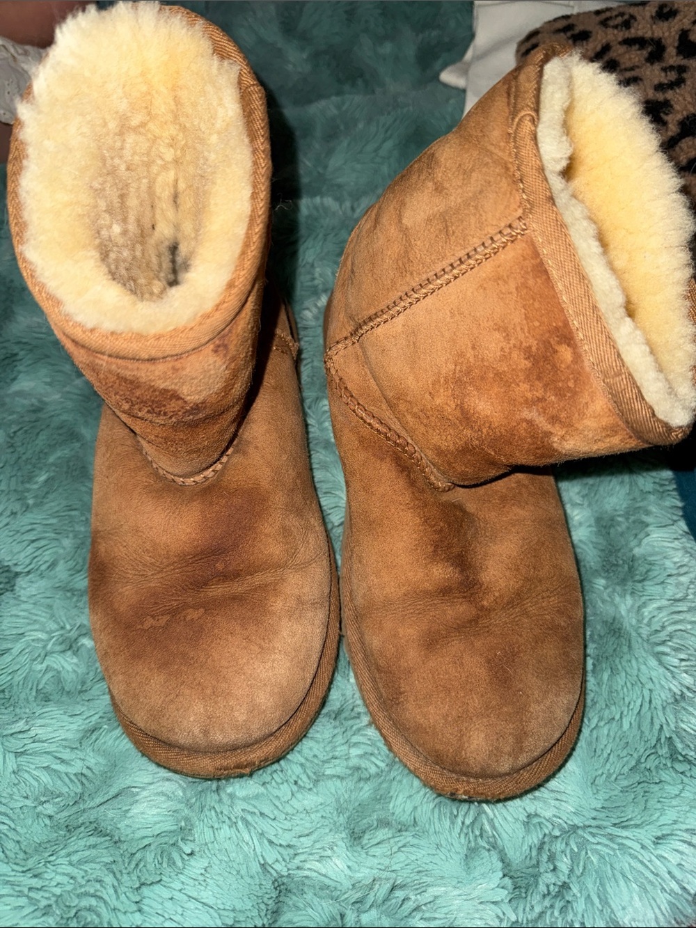 UGG Chestnut Suede Shearling Short Boot